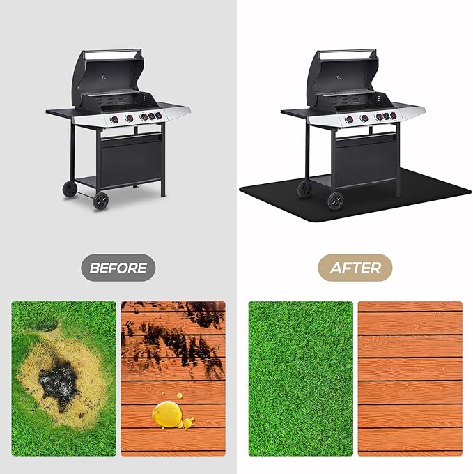 40 x 60inch Under Grill Mat for Outdoor Grill, Double-Sided Fireproof Grill Pad,Perfect for Outdoor Barbecue Spots,Fireproof, Waterproof Grill Floor Pads Fire Pit Mat Fireplace Mat