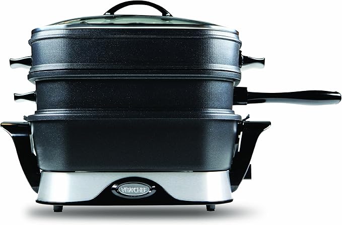 Steamer Skillet by VitaChef Electric Multi Cooker/Steamer