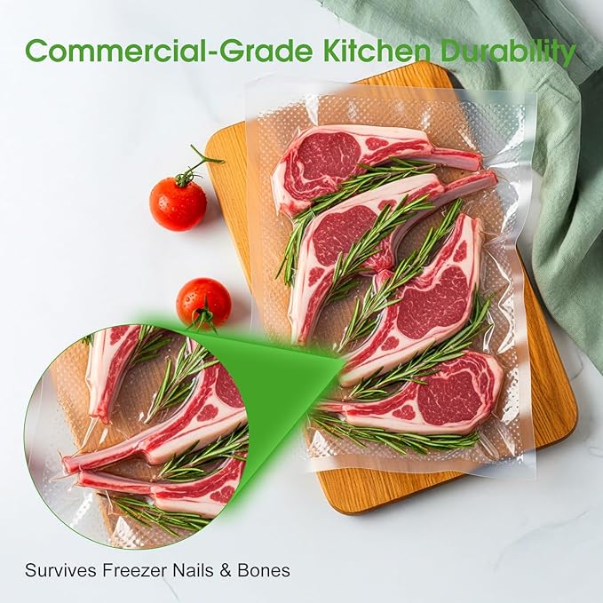 3Pack 11" x 10' Vacuum Sealer Bags Rolls,BPA Free,Heavy Duty,Leak-proof, Puncture Prevention,Freezer & Sous Vide Safe,Compatible with all vacuum sealer machines