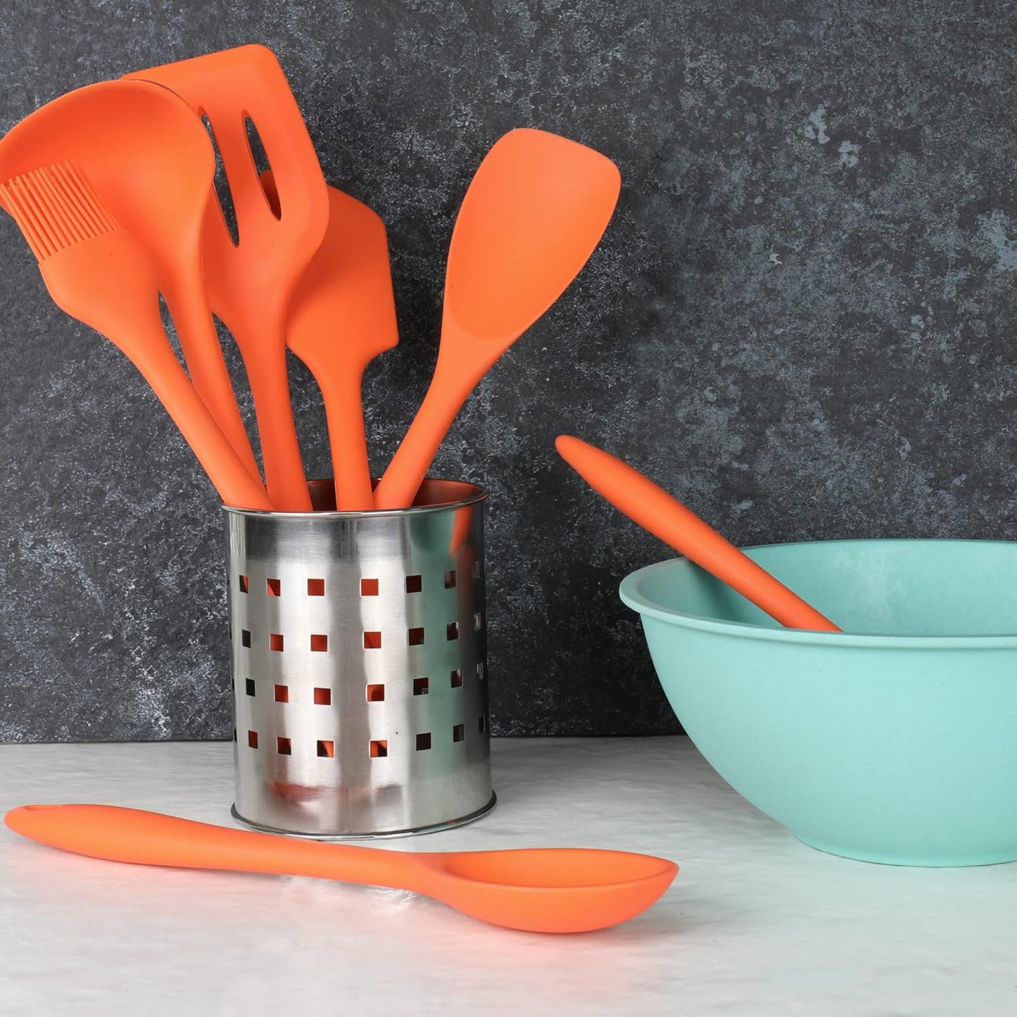 Chef Craft Premium Silicone Spaghetti/Pasta Fork, 11.5 inch, Orange