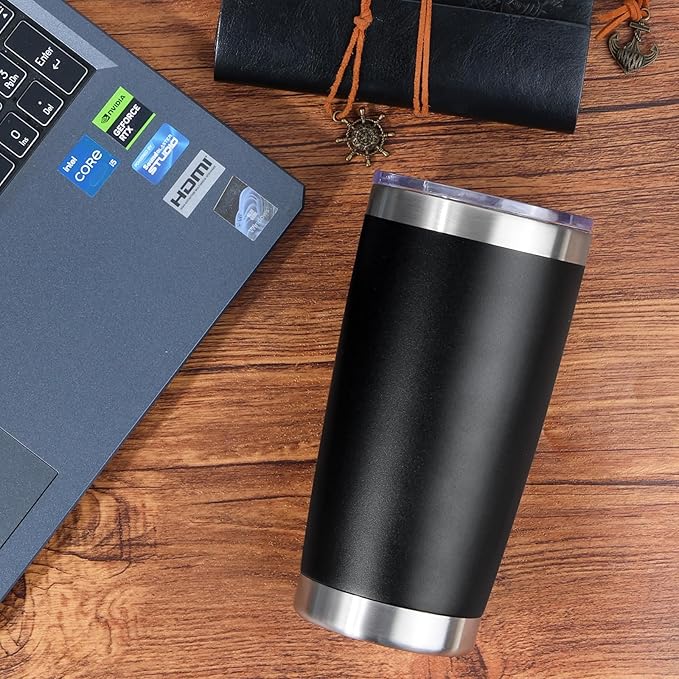 20oz Stainless Steel Tumbler Bulk with Lid, Travel Mug - Double Wall Vacuum Powder Coated Cup - Light Pink, 12 Pack