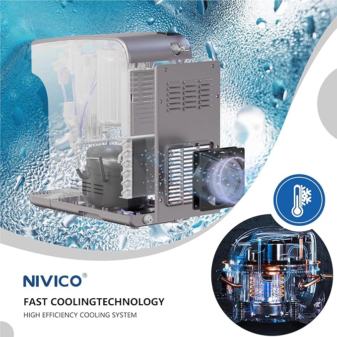Carbonator, Soda Maker, Ice Cold Sparkling Water Maker, Water Cooler, Compatible with Screw-in 60L CO2 Cylinder (Not Included), Carbonator with 1.5L water tank, Touch Screen (Starry Silver)