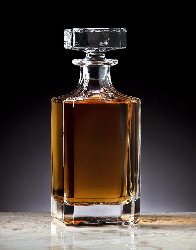 Whiskey Decanter for Liquor Scotch Bourbon Vodka or Wine - 750ml