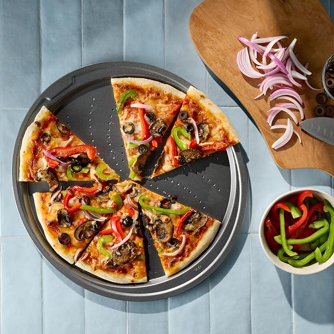 GoodCook Everyday Nonstick Steel Pizza Crisper, 13-Inch, Gray