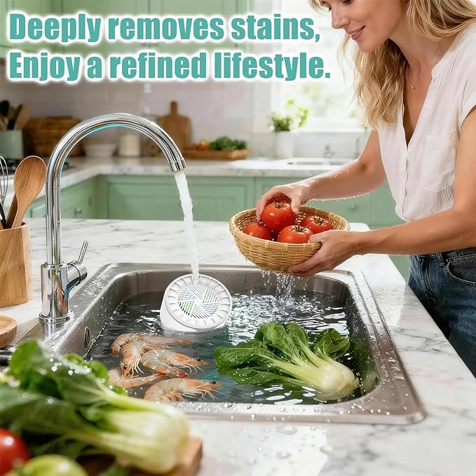 Fruit and Vegetable Washing Machine,Waterproof Fruit and Vegetable Cleaner, Latest Titanium Electrolysis Purification Wireless Charging Suitable for Washing Fresh Produce