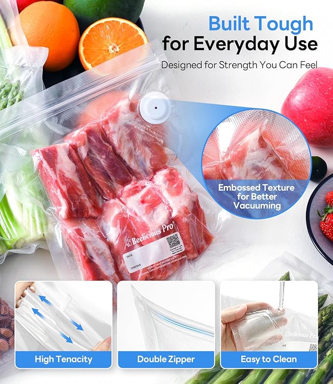 Handheld Vacuum Sealer for Food with 60 Reusable BPA-Free Food Storage Bags Total, Portable Food Vacuum Sealer Machine for Meal Prep, Travel & Kitchen