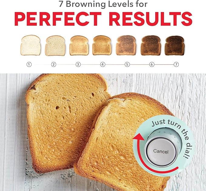 Dash Clear View Toaster - Features Large Window & Extra-Wide Slots - Auto-Shut Off Feature - Bagel Functions, & Seven-Browning Levels - 1-Touch Defrost - White