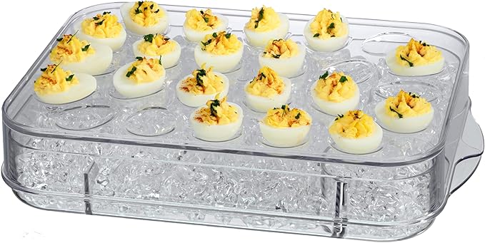 Prodyne Charcuterie On Ice & Deviled Eggs On Ice Platter 2 Piece Serveware Set