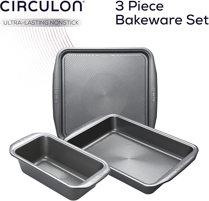 Circulon Momentum Carbon Steel Non-Stick Bakeware Set of 3-Grey