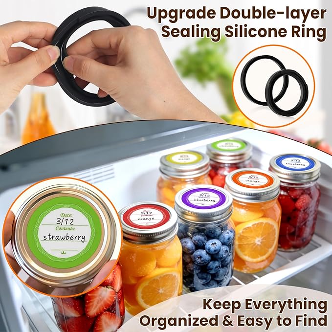M11 Electric Mason Jar Vacuum Sealer Kit - with Wide and Regular Mouth Mason Lids, Jar Vacuum Sealer for Canning Jars, Vacuum Sealing Machine for Food Storage Black