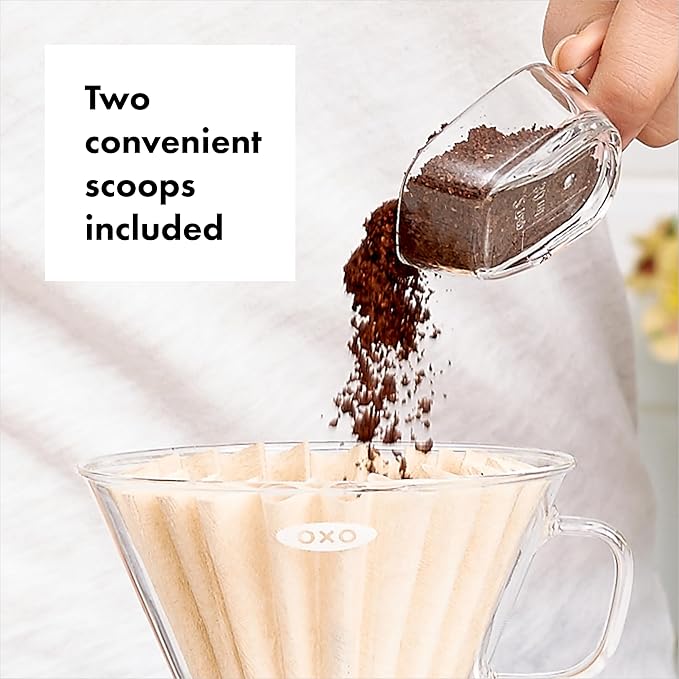 OXO Good Grips Airtight POP Container | Pistachio | Push Button Seal | For Sugar & Flour | 3 Containers with Mini Scoops, Pack of 2