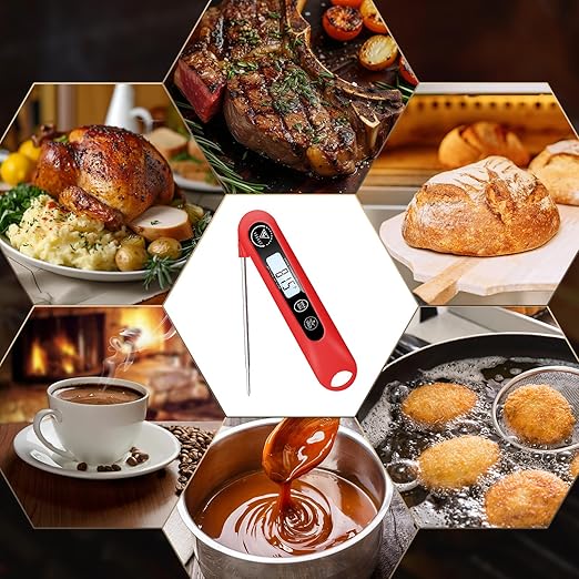 DOQAUS Digital Meat Thermometer, Instant Read Food Thermometer for Cooking, Kitchen Probe with Backlit, Cooking Temperature Probe for Turkey, Grill, BBQ, Baking, Bread, Sourdough