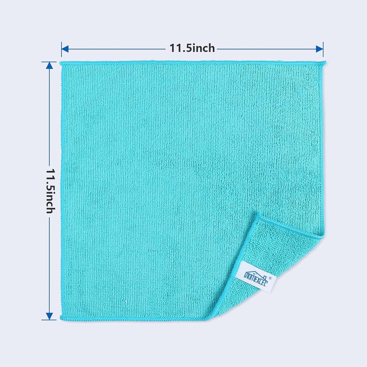 HOMEXCEL Microfiber Cleaning Cloth, 50 Pack Cleaning Rags, Cleaning Towels with 4 Color Assorted, 11.5"X11.5"(Green/Blue/Yellow/Pink)