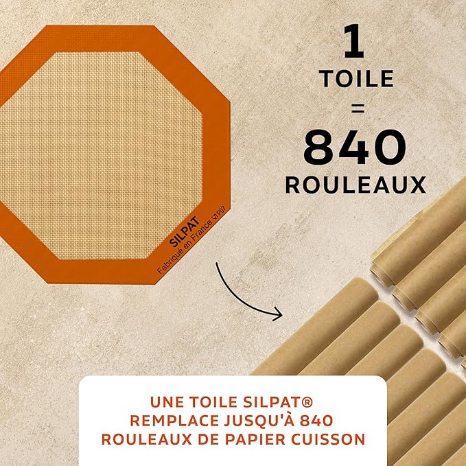 Silpat The Original Non-Stick Silicone Microwave Baking Mat, 10.25" Diameter Octagon