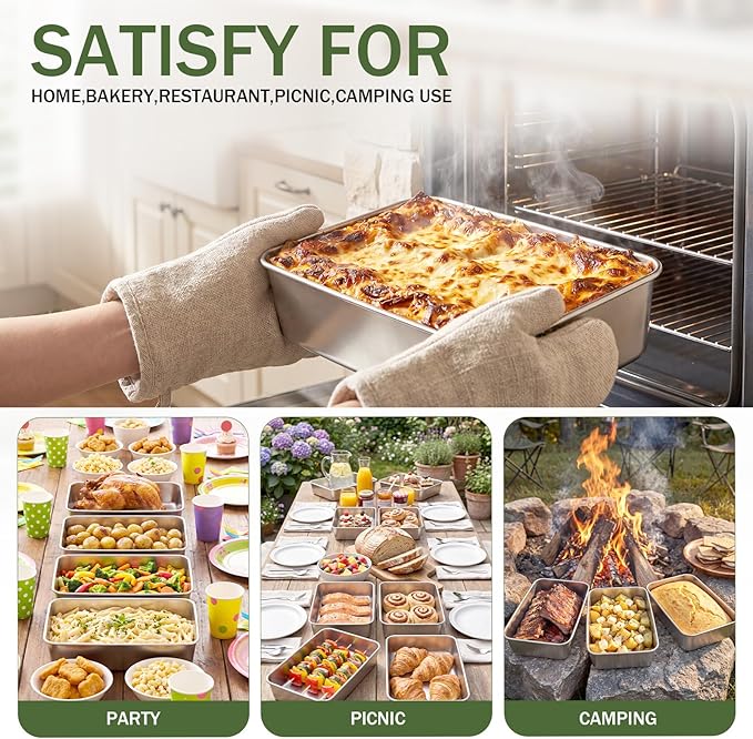 20 Pack Stainless Steel Loaf Pan Set 9 x 5 Inch Bread Baking Pans Banana Loaf Tins For Baking Cake Meatloaf Brownies Sourdough Lasagnas Dishwasher Safe
