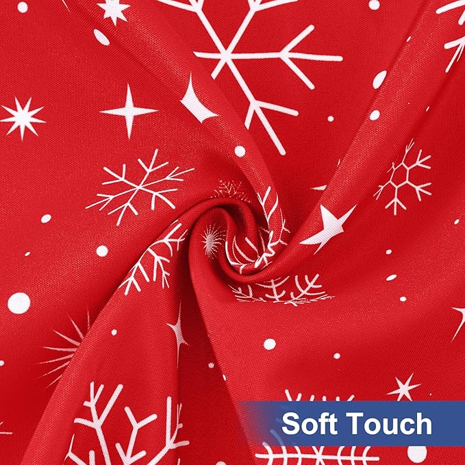 homing Rectangle Table Cloth Cover, Waterproof Polyester Elastic Fitted Tablecloth, Fits for 6 Foot Folding Tables, Washable Table Protector for Christmas, Holiday, Party (Snowflakes, 30" x 72")