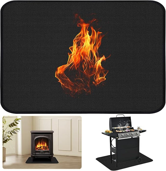 48×36 Inch Under Grill Mats for Outdoor Grill, Hearth Rugs for Fireplaces Fire Resistant, Gas and BBQ Grill Oil-Proof Water-Proof Protector for Decks, Patios and Indoor Grill