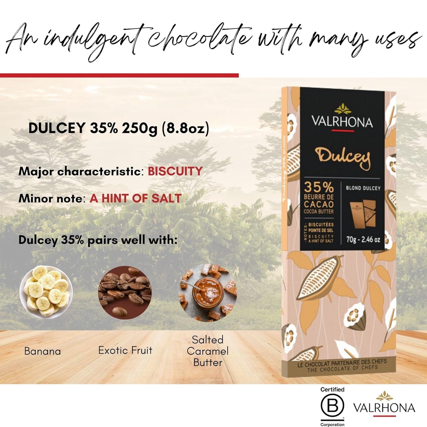 Valrhona Tasting Bar Gift Set ASSORTMENT. 6 Exquisite Tasting Bars - Perfect For Your Chocolate Obsessed Loved One. Grand Cru Bars from Dark to Light & In Between. Great for Baking! 70g (Pack of 6)