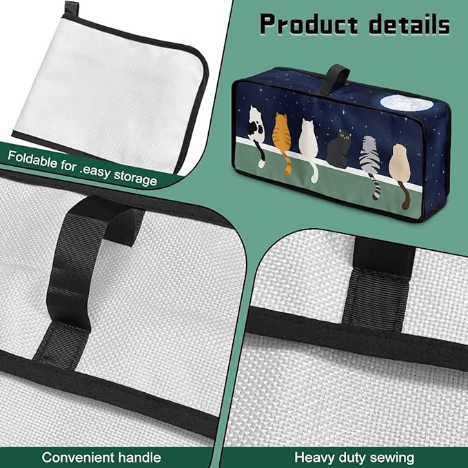 Cover for 2 Slice Slim Toaster Funny Cat Toaster Cover 2 Slice Long Slot, Heat Resistant Easy to Fold and Store Dust Covers for Kitchen Small Appliances