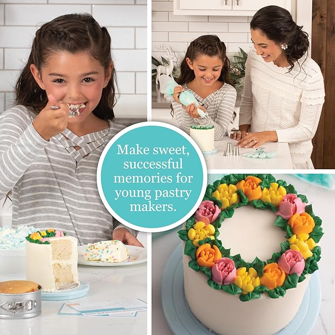MindWare Playful Chef: Kids Cake Decorating Kit - Includes Pans, Reusable Pastry Bags, Stencils, Recipes amd More