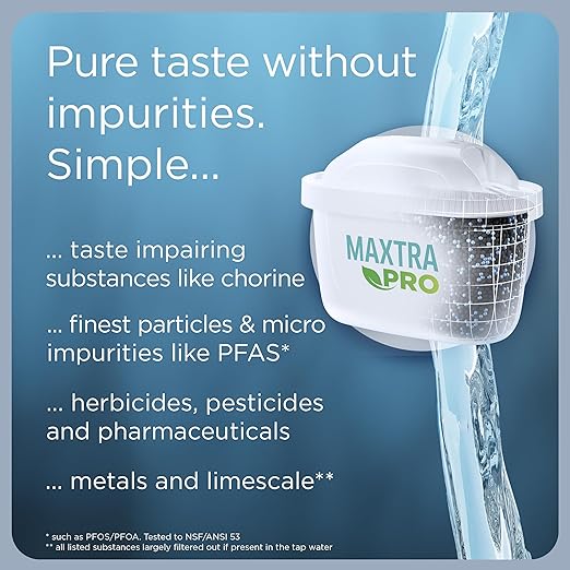 BRITA Marella Water Filter Jug Graphite (2.4L) incl. 1x MAXTRA PRO Pure Performance Cartridge - Fridge-Fitting jug with Digital LTI and Flip-Lid - Now in Sustainable Smart Box Packaging