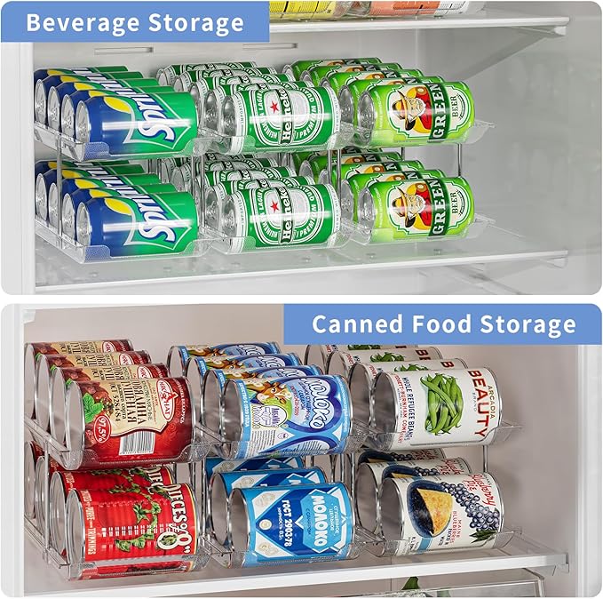 Jsyrjing Can Organizer for Pantry, Modular 3-Tier Can Dispenser, Flexible Combination Design, Clear Extra-Thick Durable Storage Rack for 36 Cans, Stackable for Cabinet, Pantry, Fridge, Countertop