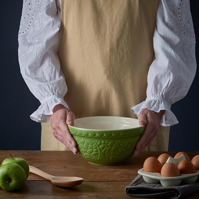 Mason Cash | In the Forest S30 1.25 Quart Embossed Mixing Bowl | Hedgehog (Green)