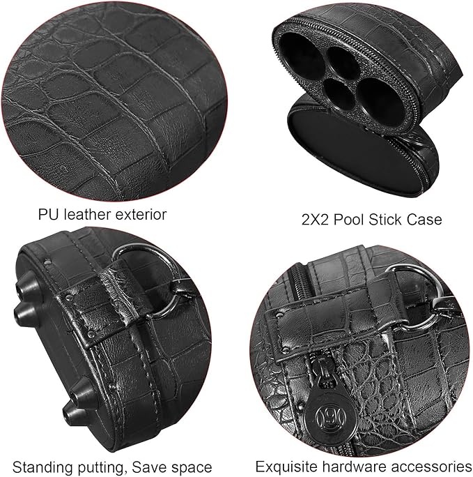 2X2 Billiards Pool Cue Tube Carrying Case