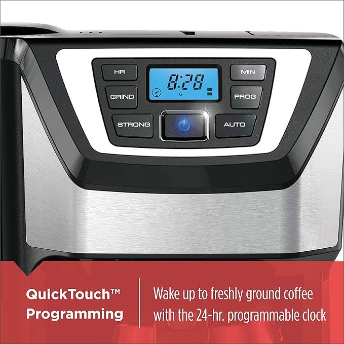 BLACK+DECKER 2-Slice Toaster 850W 6 Settings Bundle with 12-Cup Coffee Maker Built-in Grinder Programmable