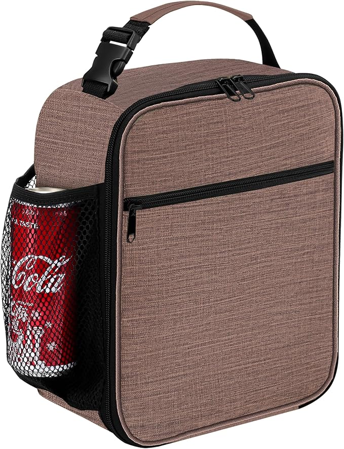 ZM-YOUTOO Lunch Box for Men - Reusable Lunch Bag Men Adult Women- Insulated Small LunchBox (Light Brown)