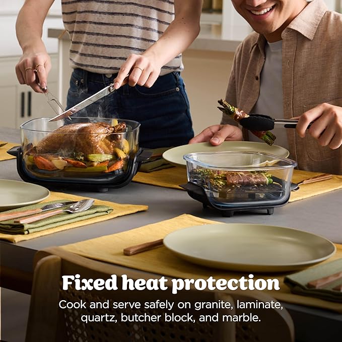 Ninja Crispi 4-in-1 Glass Air Fryer | 450°F | Non-Toxic | 4QT & 6-Cup Glass Containers w/Lids | Microwave, Freezer, Dishwasher Safe | Max Crisp, Air Fry, Bake, Recrisp | Stone | FN101ST