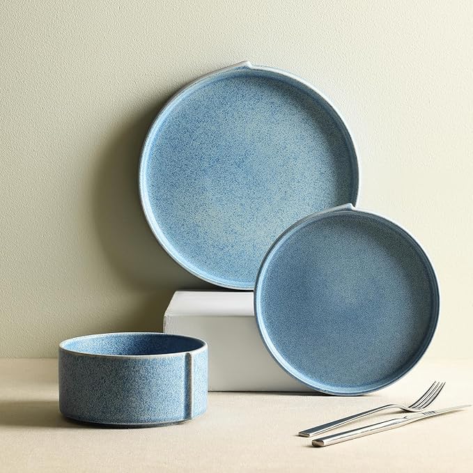 Stone Lain Bao 12-Piece Dinnerware Set Stoneware, Blue