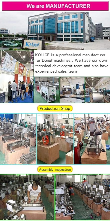Kolice Commercial Mini Donuts Making Machine Frying Donuts Makchine - 4-Rows Production, 5.5L Hoppers, 1,800 Pcs Per Hour, Auto Counting, Timer and Temperature Control