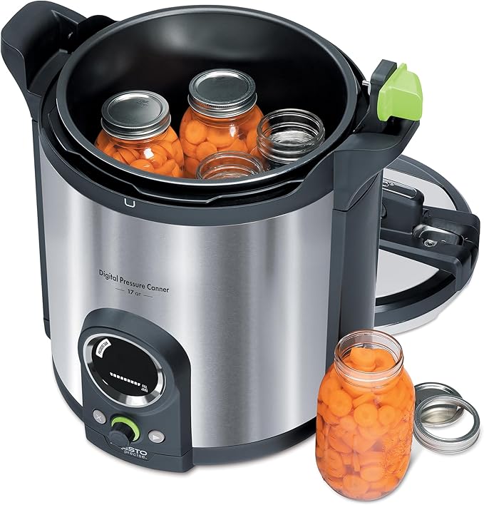 Presto 02152 17-Quart Digital Pressure Canner - Digital Display, Waterbath Capable, 10 Built-In Safety Features, Recipe Book, Stainless Steel