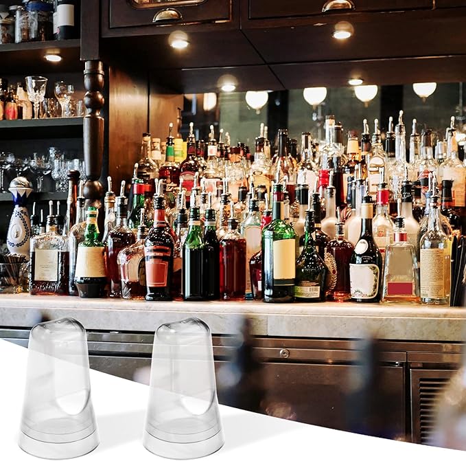 Chengu 100 Pieces Liquor Bottle Toppers for Liquor Pour Bottle Covers Universal Pour Dispenser Bar Dust Translucent Rubber Spout Covers for Home Kitchen Tools Supplies