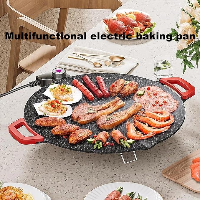 Indoor Grills Electric Smokeless – Nonstick Electric Griddle for Indoor Use, Fast-Heating Compact & Versatile Cooking for Steaks, Pancakes, and BBQ (15.7inch)
