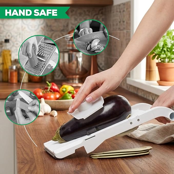 Benriner Mandoline Jumbo Slicer, Japanese Stainless Steel Blade, BPA Free, 13 x 6.5-Inches, Official US Version with Authentic Retail Packaging