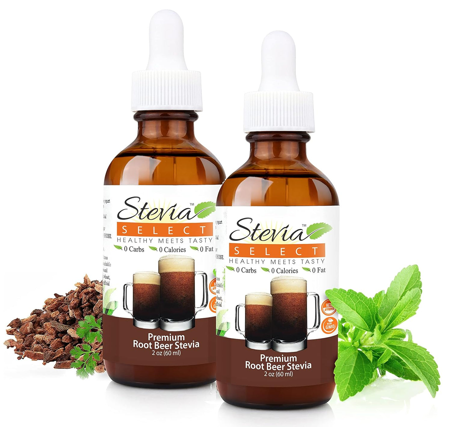 Stevia Select Root Beer Extract Stevia Water Flavor - Zero Calorie Sweetener - All Natural Liquid Stevia Water Enhancer - Keto Sugar Stevia Liquid - Keto Sweetener & Sugar Alternative 2 Oz (2 Pack)