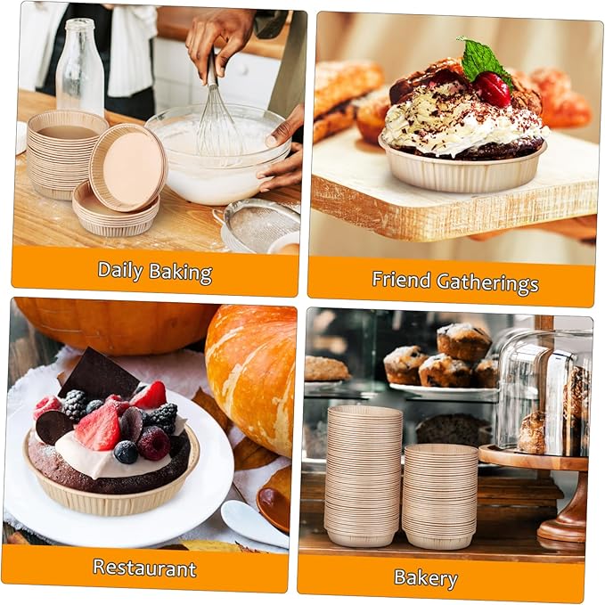 200pcs Mini Tart Pans Round Bottom Small Pans Oven Microwave Safe Baking Cups Non-stick Tart Trays for Baking Tools