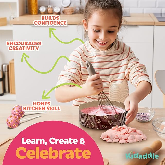 Kidaddle DIY Cake Pop Kit – Unicorn | Baking Kit with Premeasured Ingredients, Decorating Supplies | Made in USA | Certified Kosher | Christmas Gift