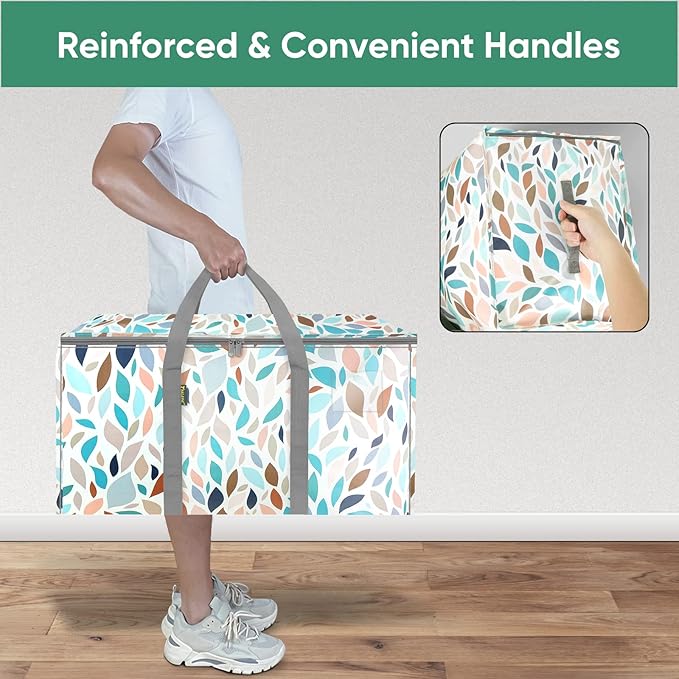 BALEINE 8-Pack Oversized Moving Bags with Reinforced Handles, Heavy-Duty Storage Tote for Clothes, Moving Supplies (Mosaic, 8-Pack)