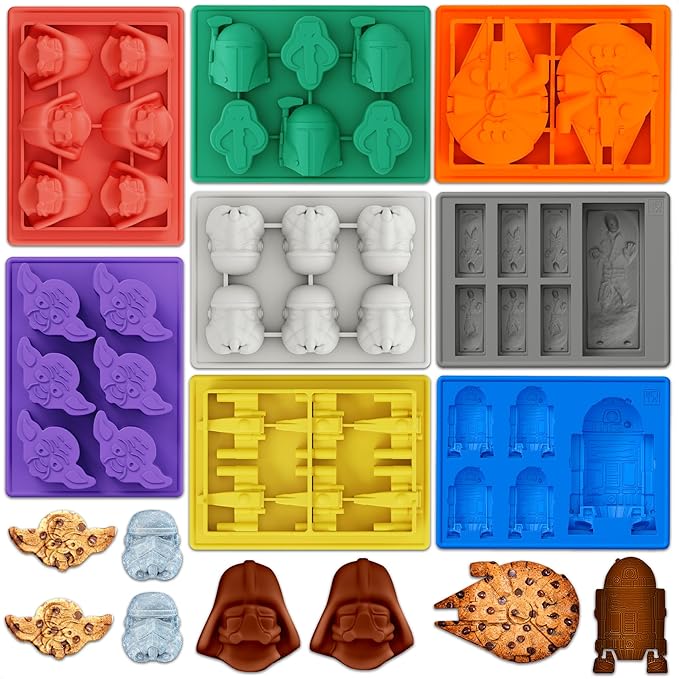 Epic 8-piece Sci-fi Silicone Molds Set - Silicone Ice Cube Tray for Space Themed Drinks | Non-Stick, Reusable & Flexible for Jello, Candy, Chocolate & Wax | Suitable for Freezer, Oven & Microwave