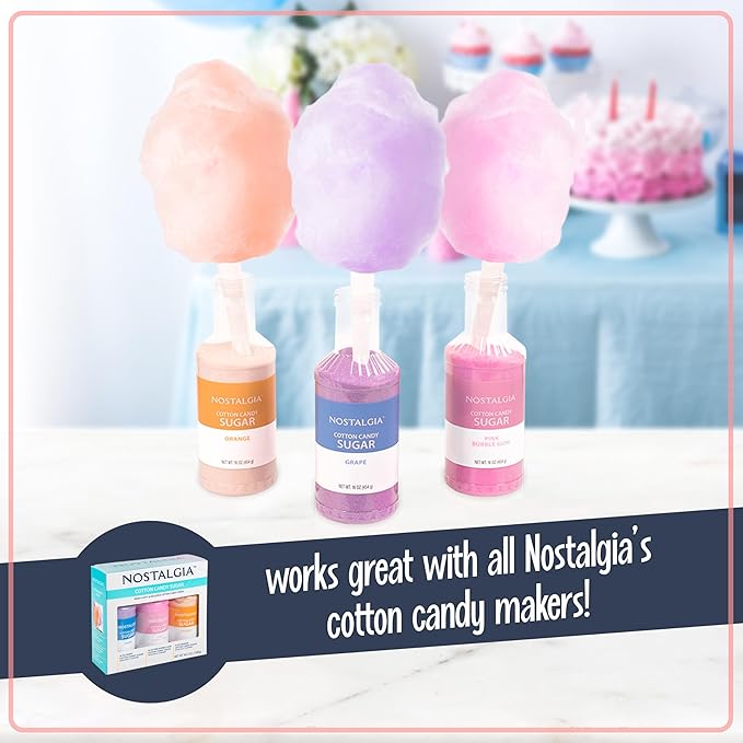 Nostalgia Retro Hard and Sugar Free Countertop Original Cotton Candy Maker, Includes 2 Reusable Cones and Scoop – Red