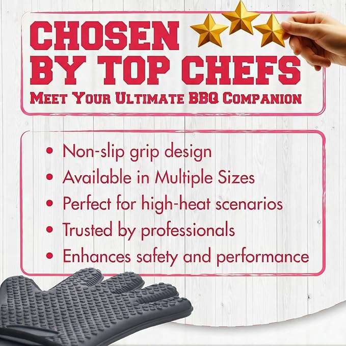 KITCHEN PERFECTION S Silicone Smoker Oven Gloves for Women -Extreme Heat Resistant BBQ Gloves -Handle Hot Food Right on Your Grill Fryer |Waterproof Oven Mitts for Cooking |Superior Set+3 Bonuses