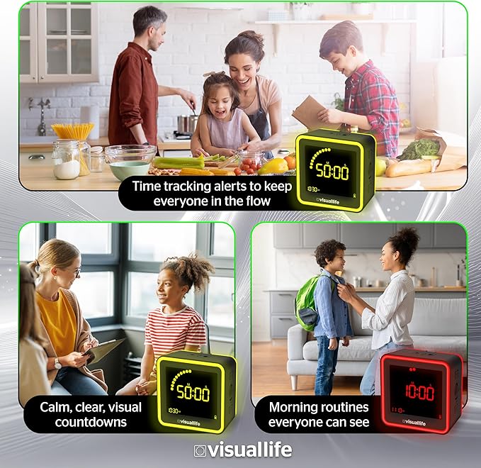 Visual Life Timer for Kids, Adults, ADHD, Autism & Dyslexia - New Timed Color Cues Anchor Focus, Track Progress & Guide Transitions - for Home, Teacher Classrooms, Homeschool, Business & Groups
