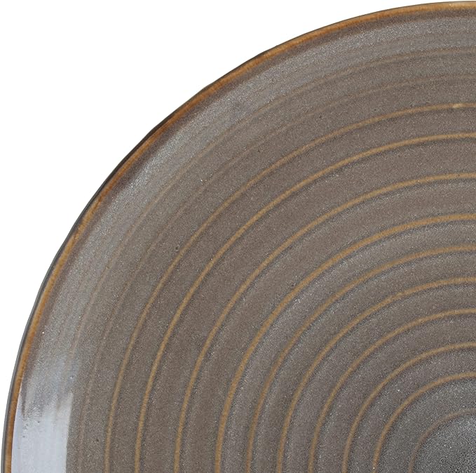 Gibson Elite 16 Piece Dreamweaver Double Bowl Terracotta Reactive Dinnerware Set - Earthy Brown, Service for 4 (16pcs)