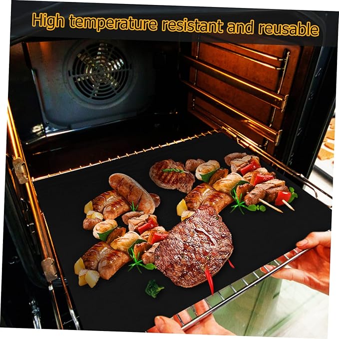 SHOWERORO 9pcs Non-stick Oven Liners Grill Baking Mats for Air Fryer Reusable Oven Mats Easy to Clean