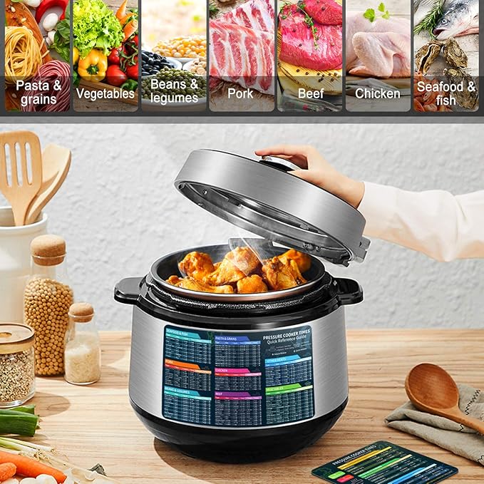 Instant Pot Cheat Sheet Magnet Set, Instapot Accessories, Cook Times Chart, Pressure Cooker Accessories Cook Times, Instant Pot Cheat Sheet Quick Reference Guide Instapot Times Cookbook Magnets