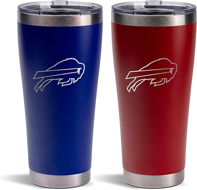 The Memory Company Officially Licenced NFL 30OZ Tumbler Set - 2-Pack Home & Away Stainless Steel Insulated Tumblers with Straws, Double Wall Vacuum Sealed Football Fan Drinkware