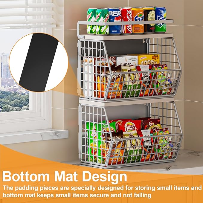 Wire Fruit Basket 2 IN 1 Magnetic & Hanging Wall Produce Basket with Spice Rack for Potato Onion Vegetable Storage for Pantry,Kitchen Countertop and Fridge Organizer